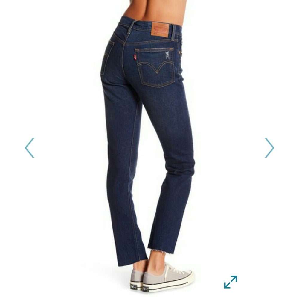 Levi's 501 high rise skinny cut off jeans - Picture 4 of 6